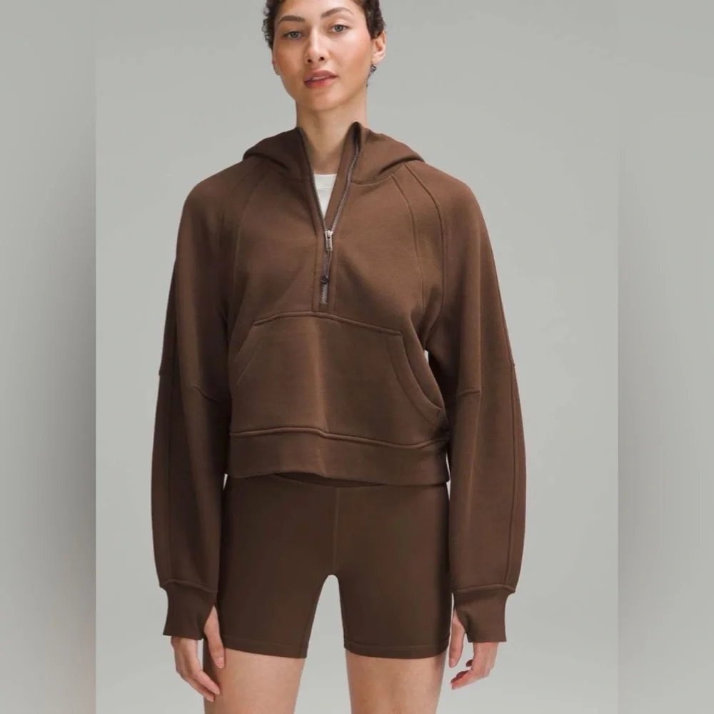 Lululemon Scuba Oversized Funnel-Neck Half Zip Hoodie Java XS/S